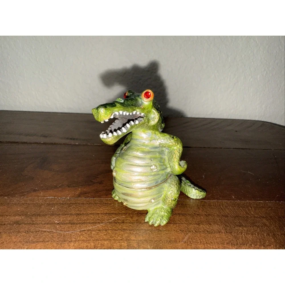 Alligator Gator Trinket Box~Crystals~Metal~Adorable~Collectible~GO GATORS!